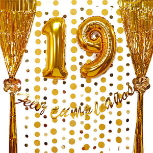 Decoracion Feliz Cumpleaños Oro