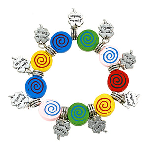 Pulsera De Figura Círculo Y Dijes Trébol