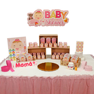 Mesa De Dulces Baby Shower Rosa