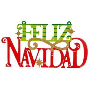 Letrero Feliz Navidad Verde/Rojo