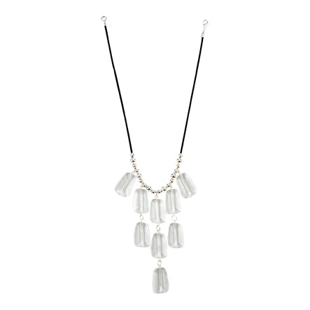 Collar De Cuentas Acrílicas Cristal Y Cordón