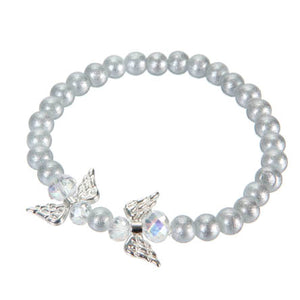 Pulsera Blanca Con Dije Alas De Ángel