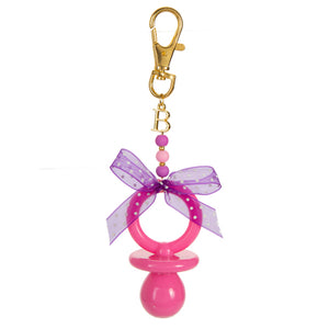 Llavero Con Chupón Rosa Y Dije De Letra