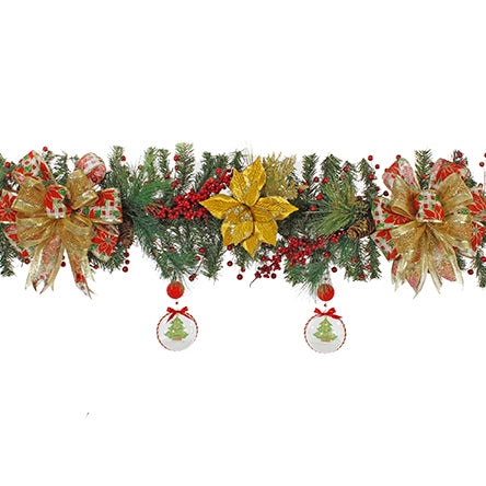 Guía De Navidad Con Esferas Transparentes Con Pinos