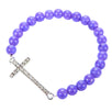 Fantasías Miguel Clave:LC1463 Pulsera Morado Con Cruz Curva De Cristales