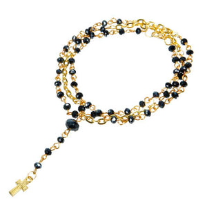 Pulsera De Cadena Oro Con Rondeles Negros