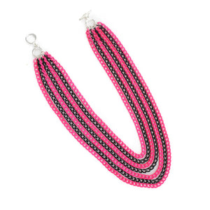 Collar Con Cadena Fiusha / Negro