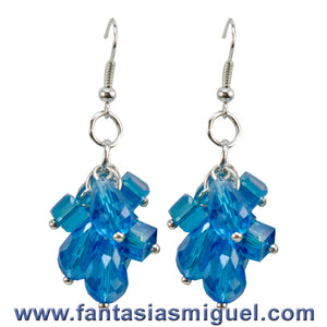 Aretes Xv Años Turquesa Plata