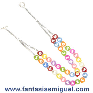 Collar De Anillo Surtido Con Cadena Plata