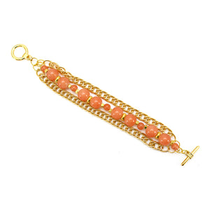Pulsera Coral-Oro