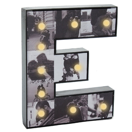 Letra E Con Fotos Y Luz