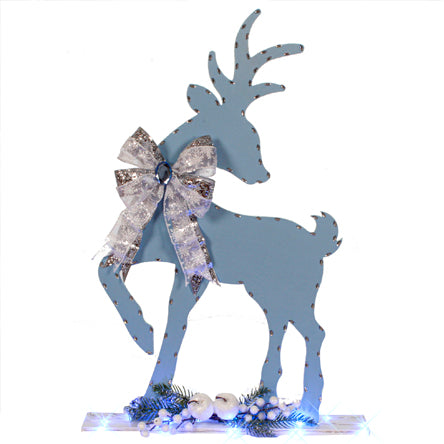 Reno Navideño En Tonos Azul Y Menta