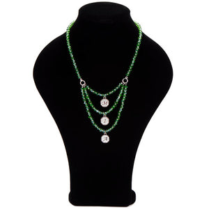 Collar De Rondeles Verdes Con Nombre Mia