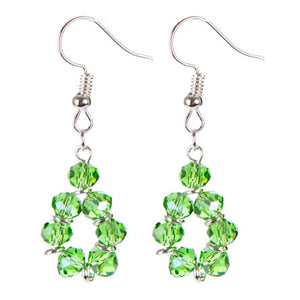 Aretes Redondos Con Rondeles Verdes