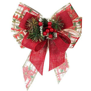 Moño De Yute Rojo Con Cerezas