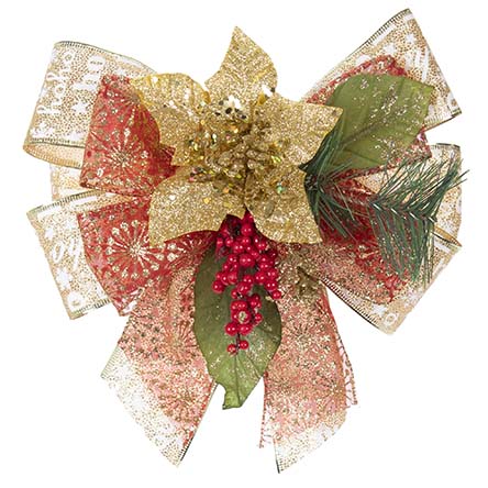 Moño Oro Con Nochebuena