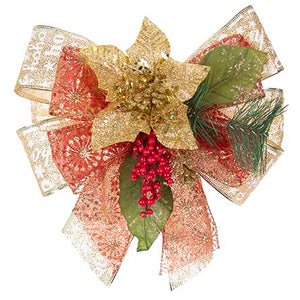 Moño Oro Con Nochebuena