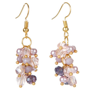 Aretes De Cristales Y Perlas