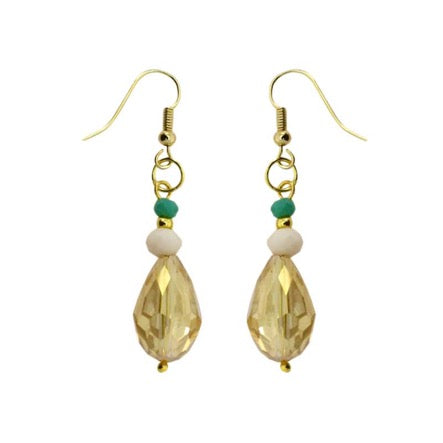 Aretes Gota Cristal Oro-Jade
