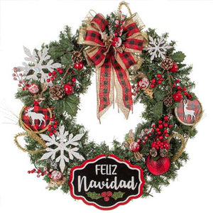 Corona Para Puerta Feliz Navidad