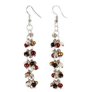 Aretes Con Perlas Y Cuentas Redondas