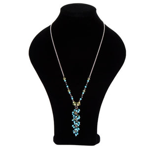 Collar De Perlas Y Cristales Azul/Amarillo