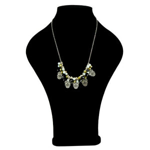 Collar De Perlas, Cristales Y Dije De Cráneo