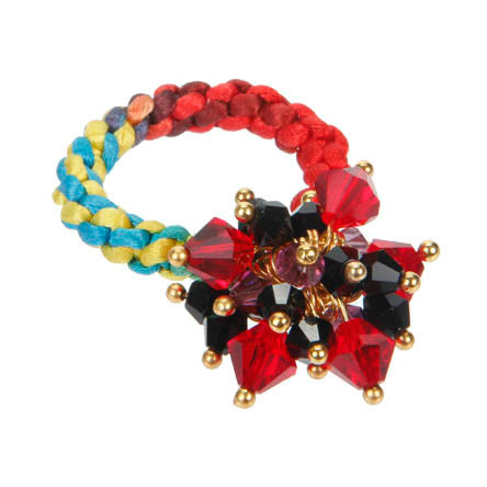 Anillo Tejido Con Cristales