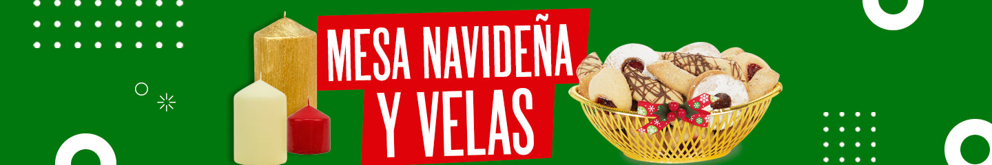 Mesa Navideña y Velas