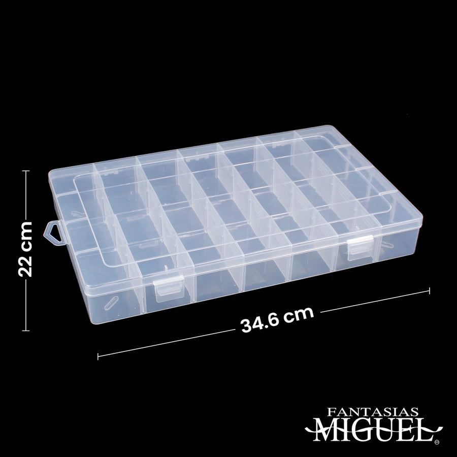 Art.10236 Caja De Plástico Grande Con 28 Divisiones 5x35x22cm 1pz