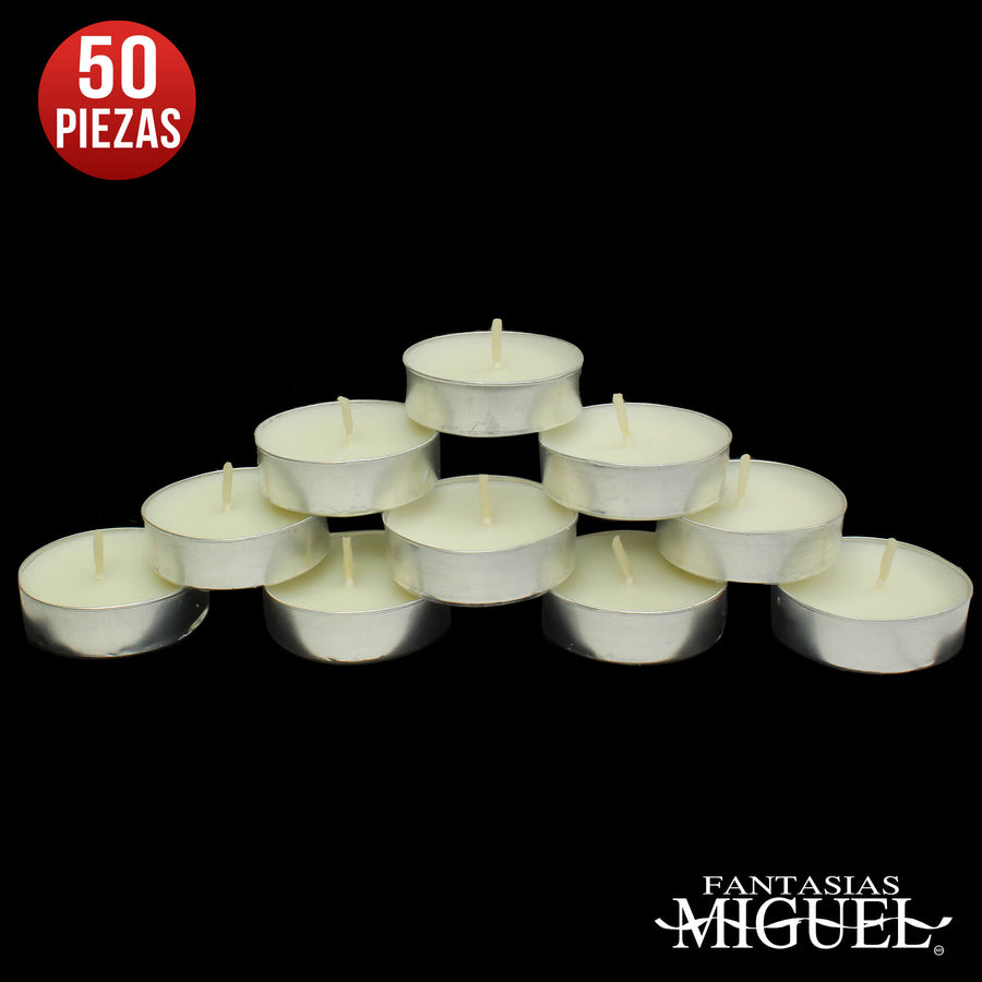 Art.1038 Caja Vela Tea-Light Sin Aroma 38x12mm 50pz