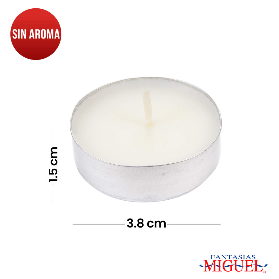 Art.1038 Caja Vela Tea-Light Sin Aroma 38x12mm 50pz