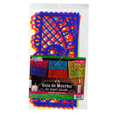 Fantasías Miguel Art.10654 Guía de Papel Picado Muertos 23x47.5cm     3.3m 1pz