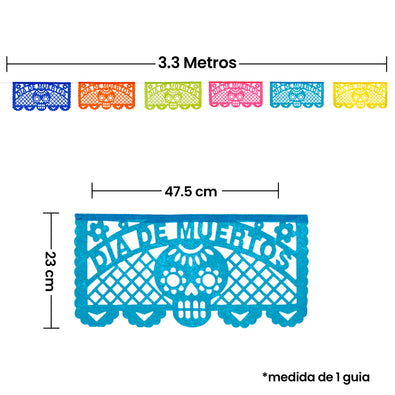 Fantasías Miguel Art.10654 Guía de Papel Picado Muertos 23x47.5cm     3.3m 1pz