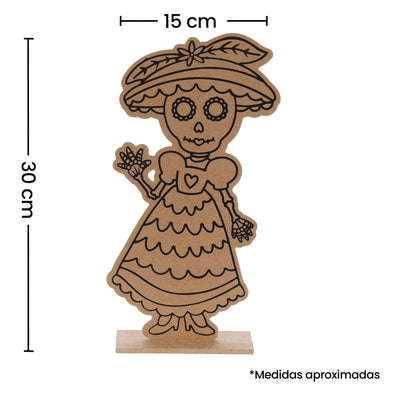 Fantasías Miguel Art.10702 Catrina Caricatura Serigrafía 30x15x5cm 1pz