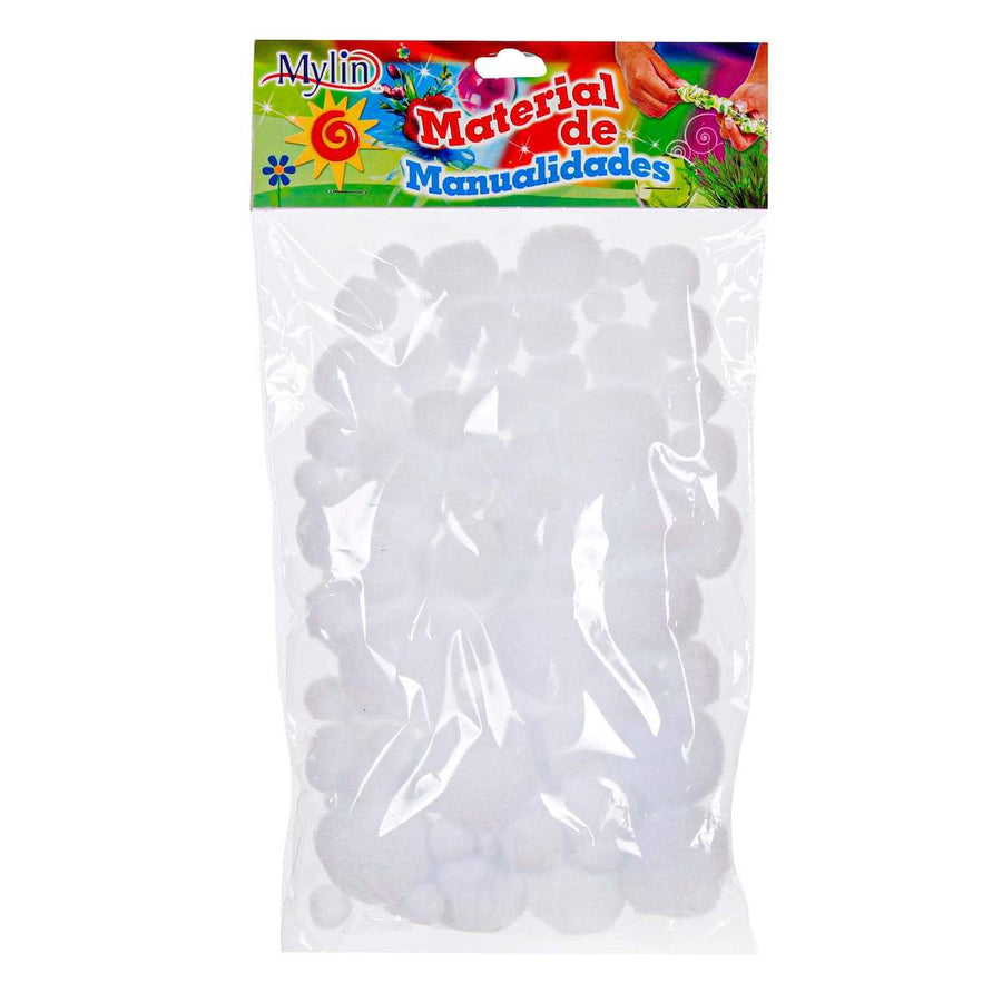 Art.10879 Pom Poms Tamaños Surtidos 30g    (Aprox 70pz) 1pz