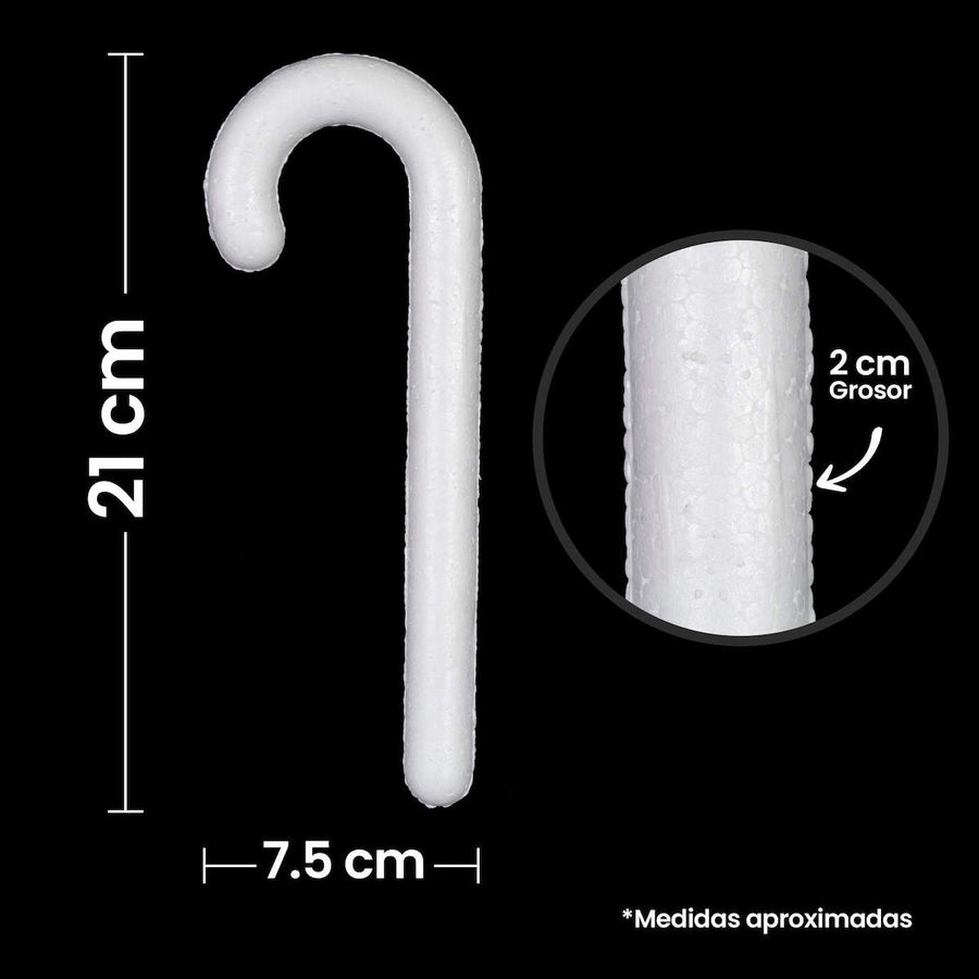 Art.10963 Bastón De Unicel 21x7.5x2cm 1pz