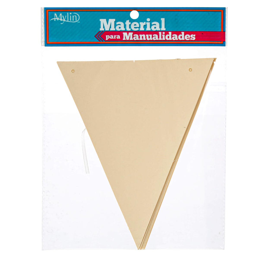 Art.11155 Banderín Triángulo Liso x12 19.5x16cm 2.5m