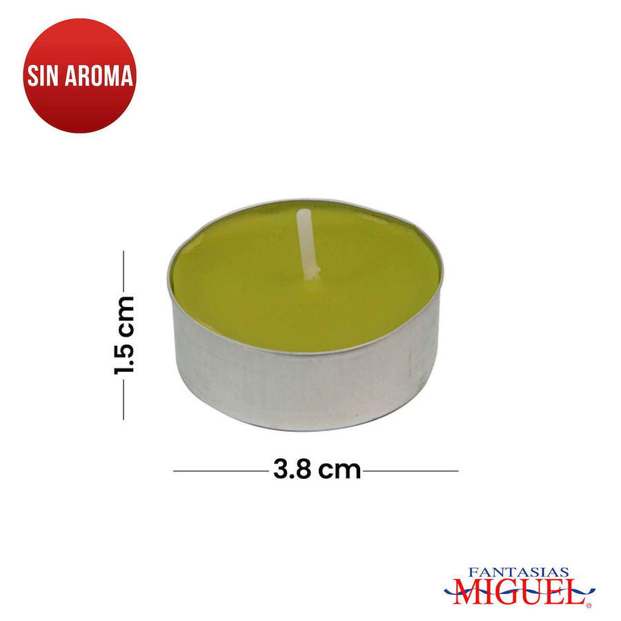 Art.11291 Caja Vela Tea-Light Sin Aroma 1.5x3.8cm 10pz