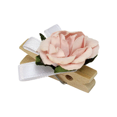 Art.11390 Clip De Madera Con Flor