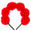 Fantasías Miguel Art.11601 Diadema Pompones 16x17cm    (aprox) 1pz Rojo