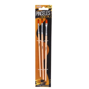 Art.12090 Jgo Pincel Plano Premium 3pz