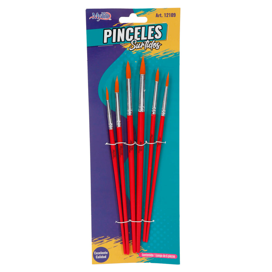 Art.12109 Jgo Pincel Punta Fina 6pz