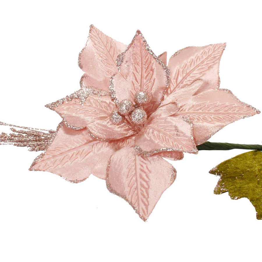 Art.1214 Vara Flor Nochebuena Rosa 40cm 1pz