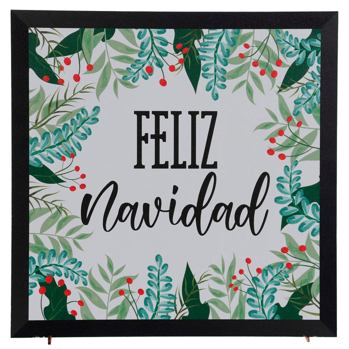 Art.12231 Cuadro Feliz Navidad 30x30x8.5cm 1pz