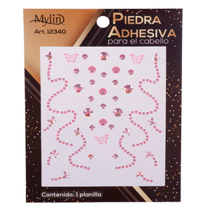 Art.12340 Piedra Adhesiva para Cabello 16x13cm 1planilla