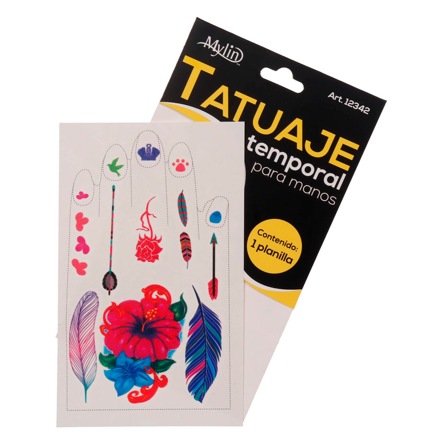 Art.12342 Tatuajes para Mano 13.5x8cm 1planilla