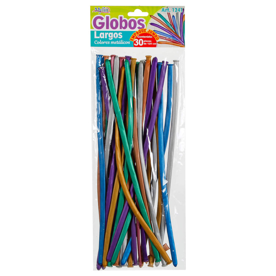 Art.1241 Globo Largo Metálico 1.25m 30pz