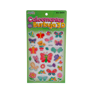 Art.12472 Calcomanía Burbuja 3D 19x13cm 1 Planilla