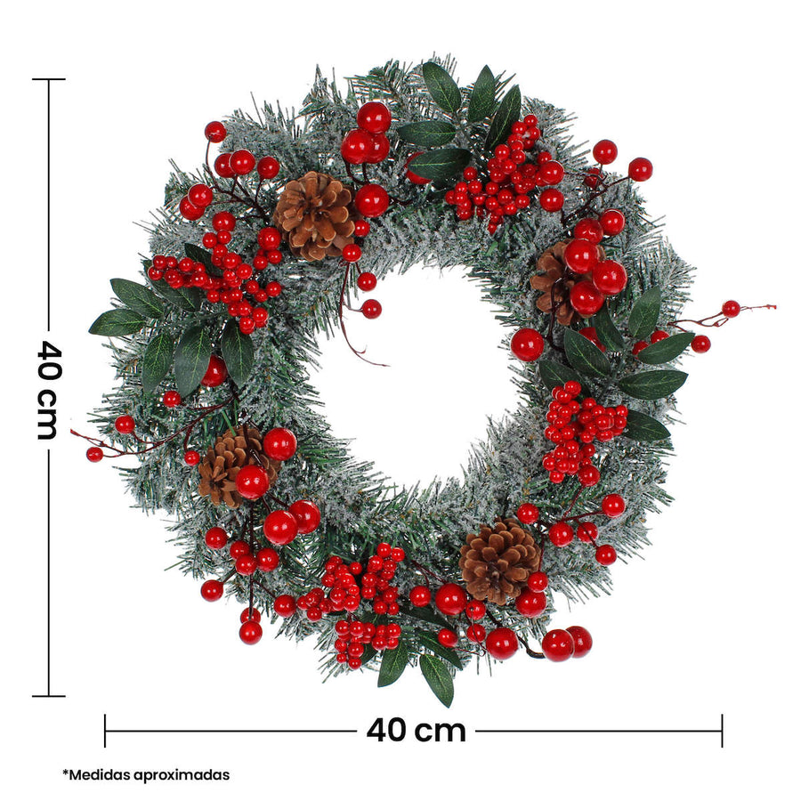Art.1260 Corona Navidad Decorada 40cm 1pz